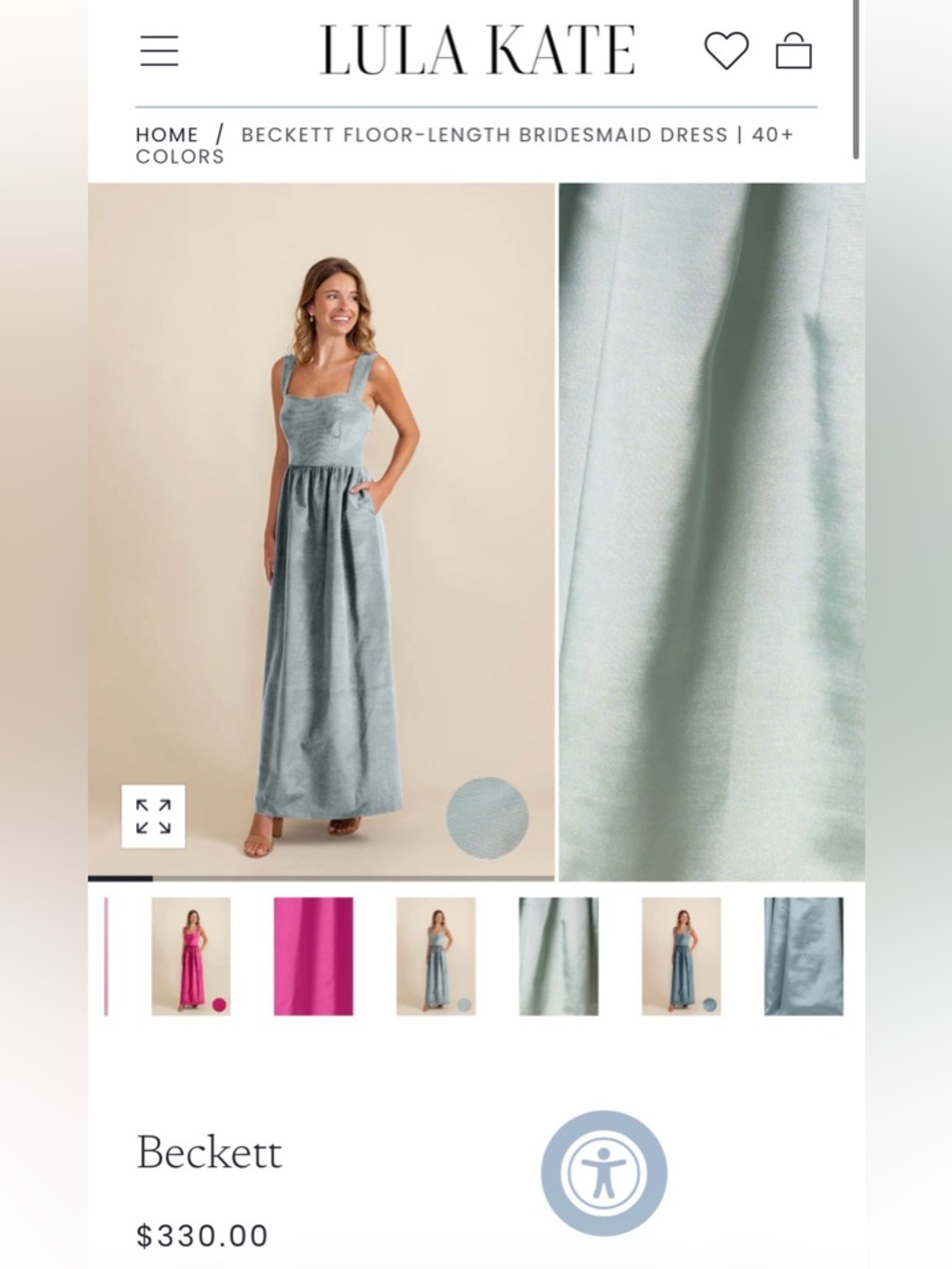 LulaKate Bridesmaid Dress - Beckett Floor-Length Maxi Dress in French Blue